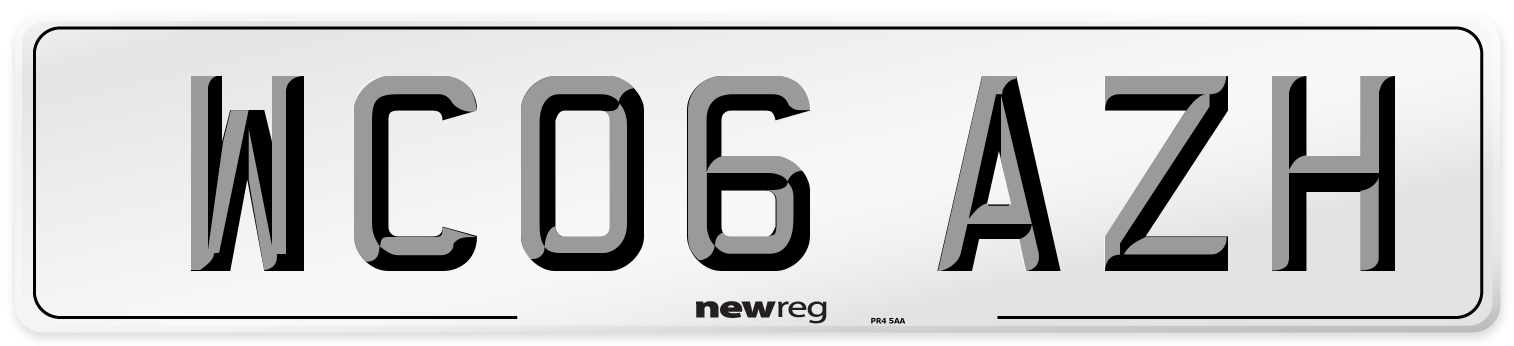 WC06 AZH Number Plate from New Reg